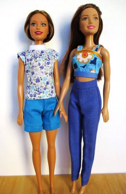 Barbie doll`s mix and match set - blue and turquoise