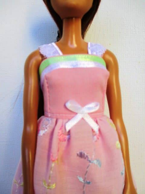 Barbie doll`s summer nightie - pink anglaise