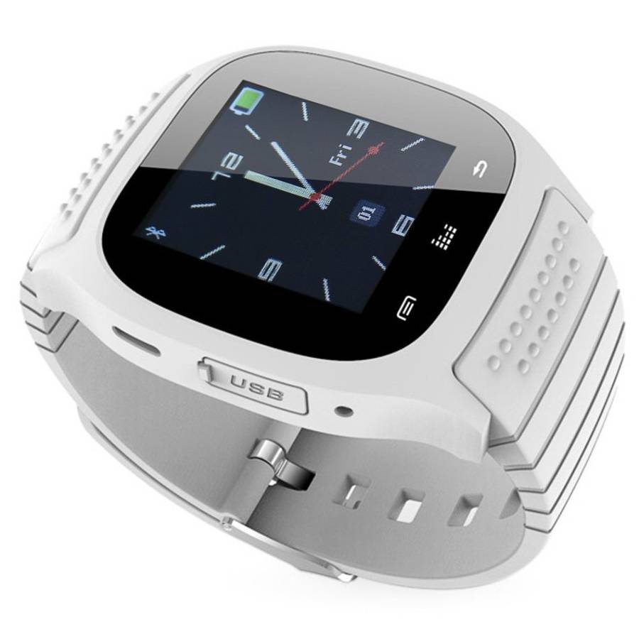 White RWATCH M26 LED Bluetooth Watch Dial / Call Answer / SMS Reminding / Music Player / Anti - lost