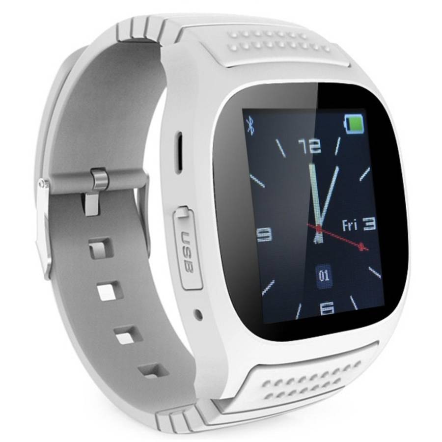 White RWATCH M26 LED Bluetooth Watch Dial / Call Answer / SMS Reminding / Music Player / Anti - lost