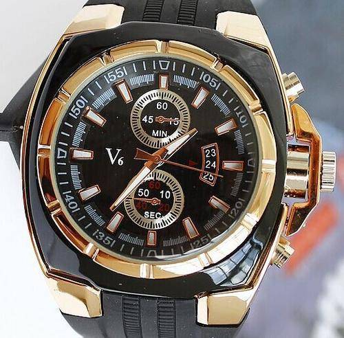 V6 Super Speed Stylish Men Fashion Quqrtz Sport Wristwatch Watch