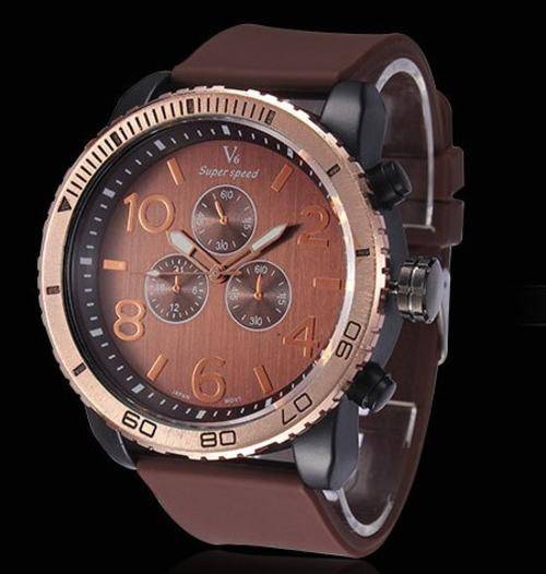 V6 Super Speed Stylish Men Fashion Quqrtz Sport Wristwatch Big Watch