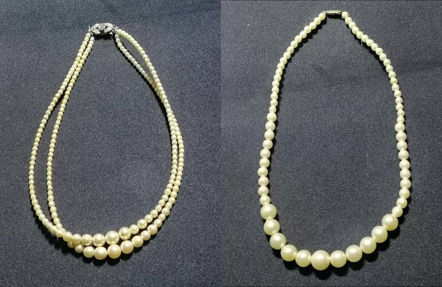 THIS WEEKEND ONLY !!   2 X Vintage Faux Pearl Necklaces