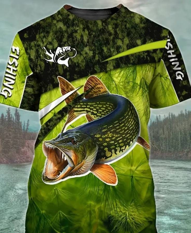 Fish And Plant 3D Print Men`s Novelty Color Block Short Sleeve Round Neck T-shirt XL (42)