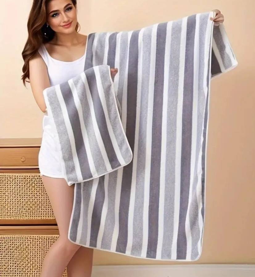Striped Towel Set - Ultra-Fast Quick-Dry, Super Absorbent, Plush, and Durable