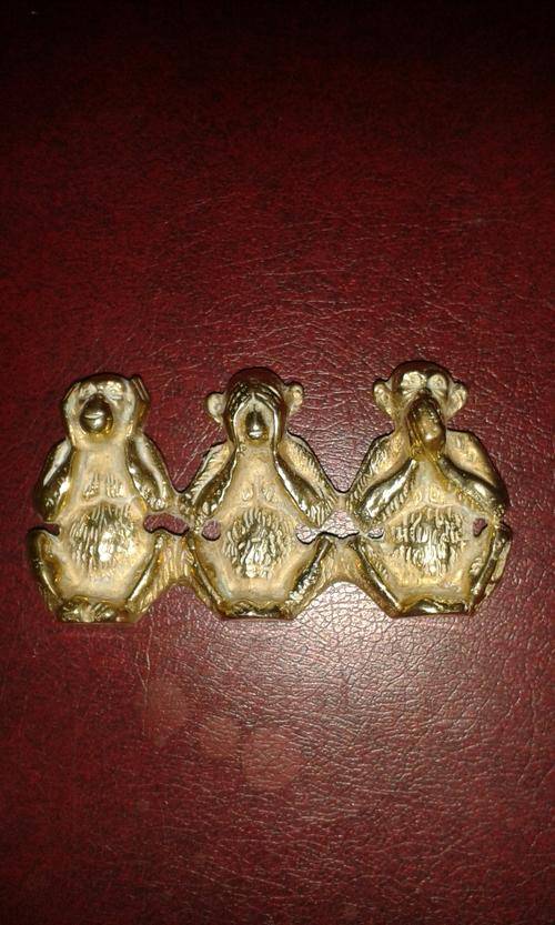 3 Monkeys - Hear no Evil, See no Evil, Speak no Evil - Solid Brass