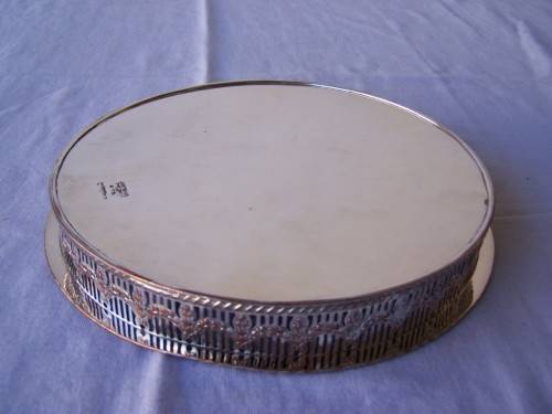 plated tray ...  a round, heavy one !!!