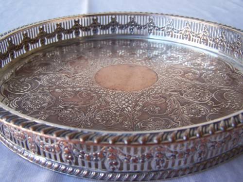 plated tray ...  a round, heavy one !!!