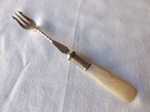 pickle fork ... with a mother of pearl handle !!!