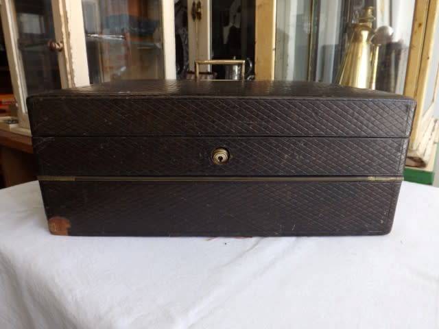 stunning lap desk / writing slope ... used by the commanding officer of the HMS Sunburst !!!