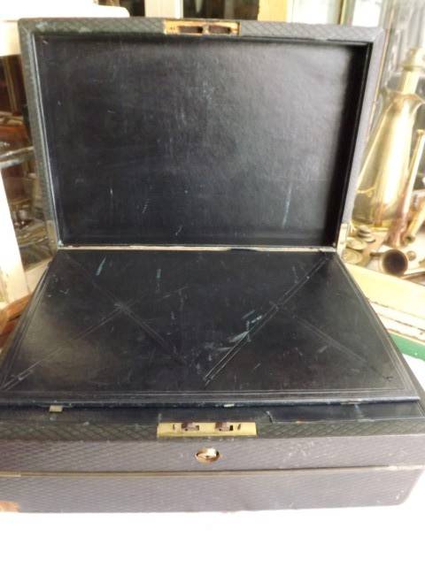 stunning lap desk / writing slope ... used by the commanding officer of the HMS Sunburst !!!