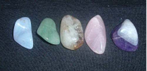 5 medium to large  TUMBELED STONES