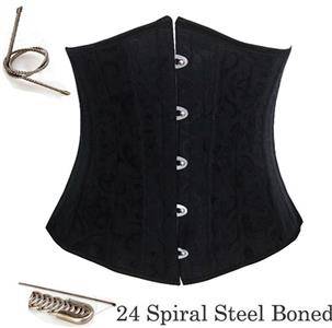24 Spiral Steel Boned Waist Training Cincher Underbust     XS,S,M,L,XL,2XL,3XL,4XL,5XL,6XL