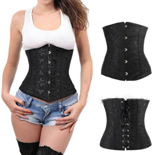 24 Spiral Steel Boned Waist Training Cincher Underbust     XS,S,M,L,XL,2XL,3XL,4XL,5XL,6XL