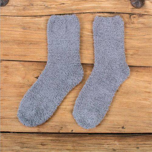 Fluffy Soft Microfiber Sleeping Socks - Grey