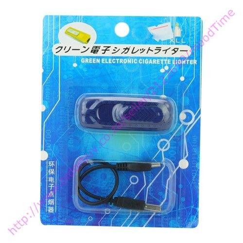 USB Electronic Windproof Cigarette Lighter with LED Light (Blue)