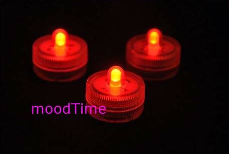 12 Pcs Submersible Floralyte LED Tea Light Candle - Red