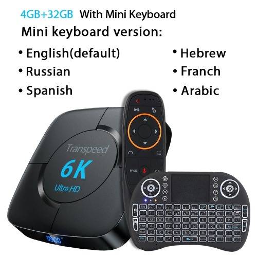 Android TV BOX 6k 4gb RAM 32gb ROM with mini Wireless Keyboard