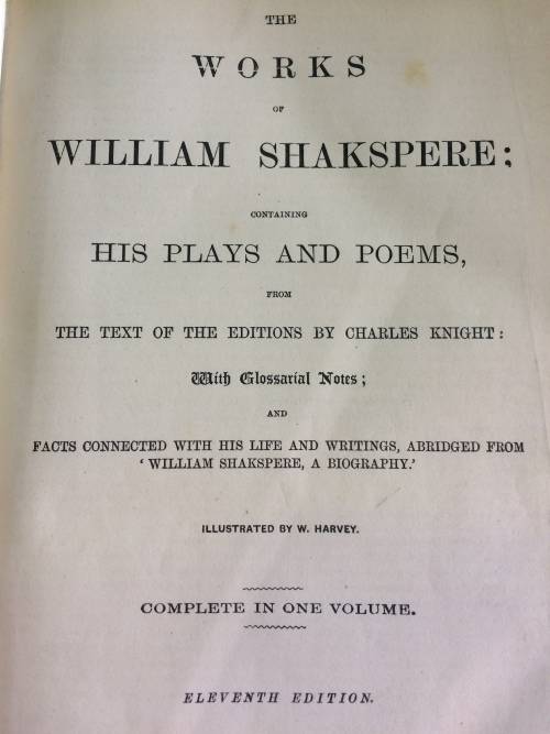 Antique leather book of Shakespeare's plays