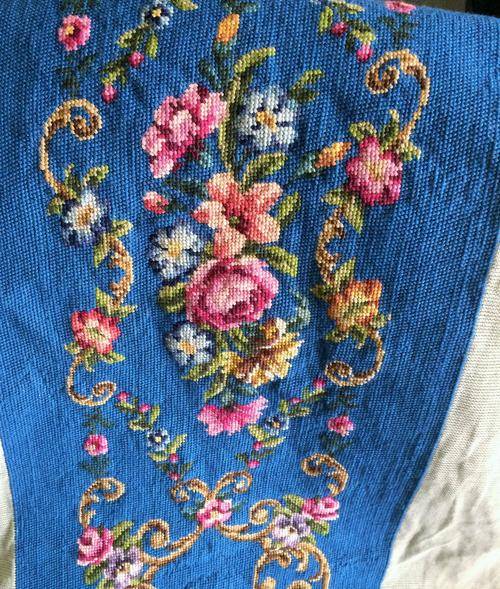 HAND EMBROIDERED FRENCH TAPESTRY