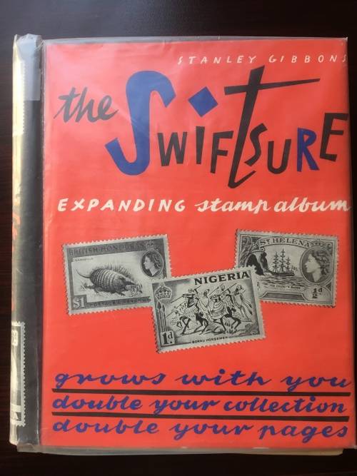 Old Stanley Gibons Swift sure album with approx 1500 stamps