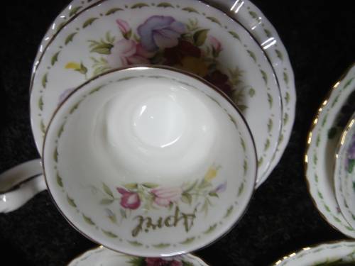 Royal Albert Flowers of the Month April Trio