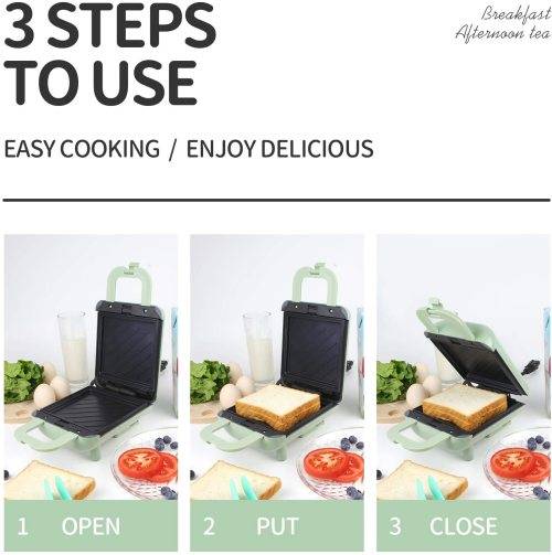 Mini Waffle Maker, Waffle Iron with Removable Plates