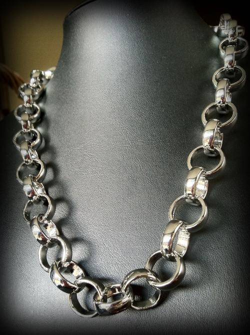 15mm TIBETAN SILVER ROLO NECKLACE 50 cm