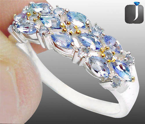 (R3500) GENUINE BLUE TANZANITE IN SOLID 925 STERLING SILVER RING; SIZE 8,5