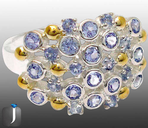 (R2500) GENUINE BLUE TANZANITE IN SOLID 925 STERLING SILVER RING; SIZE 7