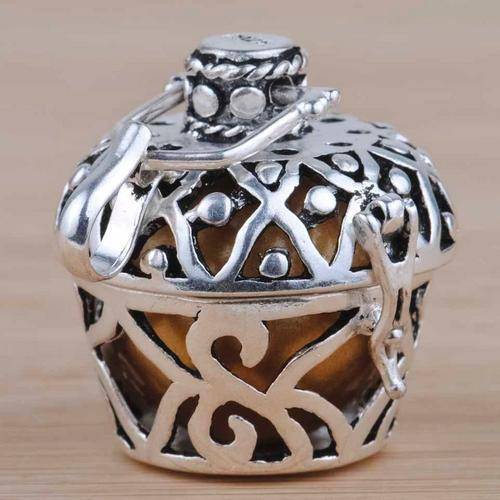 925 sterling Silver Electroplated Harmony ball Angel sounds Mexican Bola PENDANT