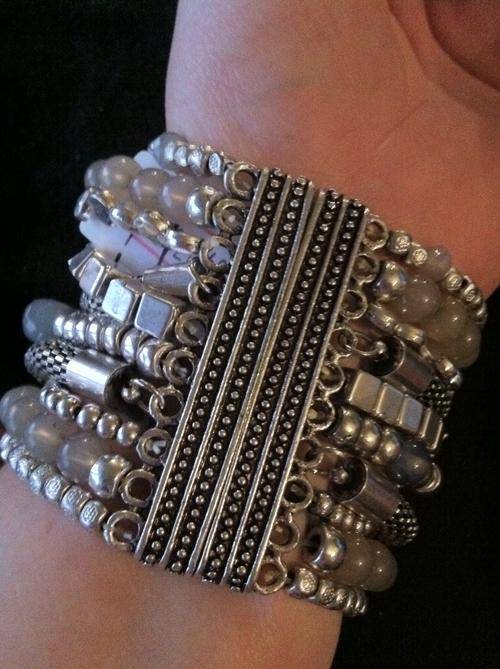 ONE ONLY!!!! STUNNING WIDE TIBETAN SILVER MULTI STRAND BRACELET (MAGNETIC)