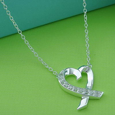 LOW SHIPPING, IN STOCK!!!STERLING SILVER ELECTROPLATED HEART PENDANTS NECKLACES