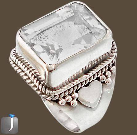 8.47cts RADICAL WHITE TOPAZ IN SOLID 925 STERLING SILVER RING: SIZE 7.5