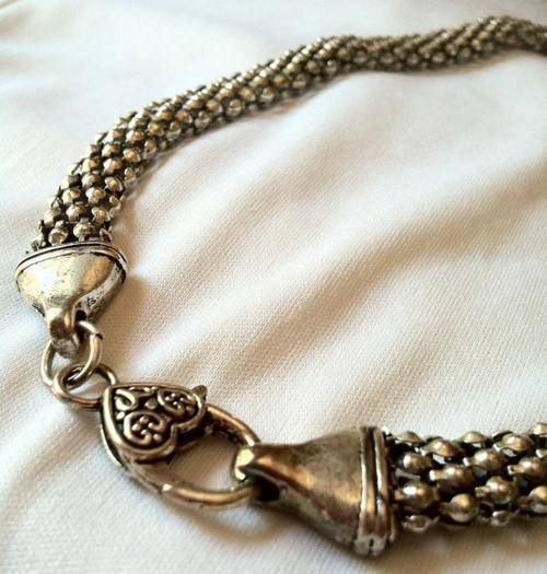 STUNNING TIBETAN SILVER WEAVE NECKLACE LOBSTER CLASP 9 mm