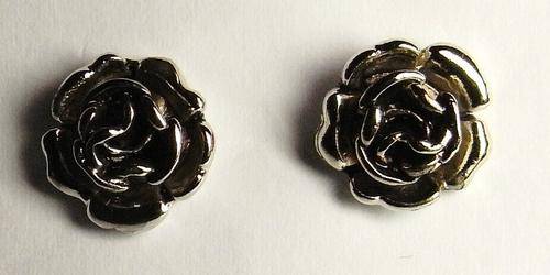 Stunning TIBETAN SILVER ROSE EARRINGS