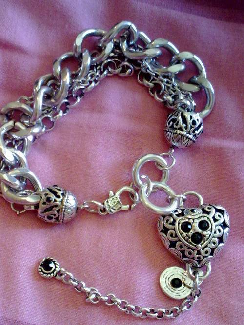 STUNNING TIBETAN SILVER FILIGREE HEART BRACELET