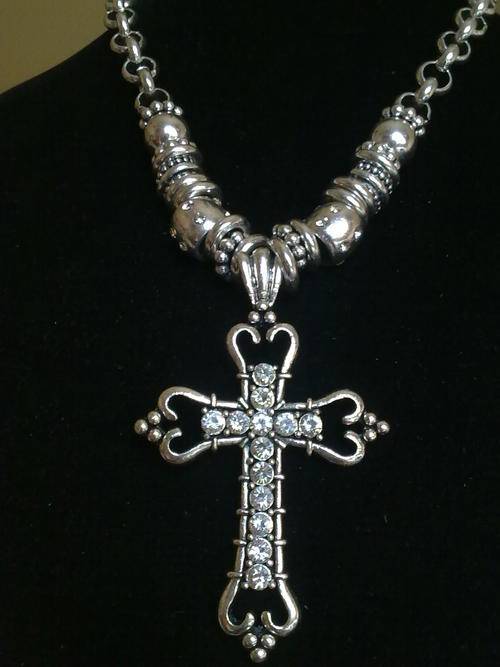 *R320* 2010 HADASSAH COLLECTION!! TIBETAN SILVER CROSS NECKLACE