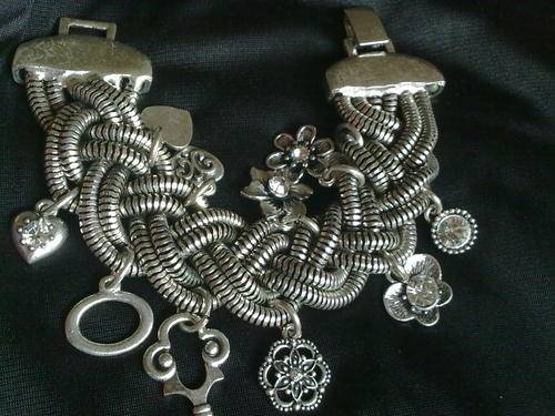 EXCLUSIVELY FROM THE 2011 HADASSAH COLLECTION TIBETAN SILVER MULTI CHARMS BRACELET