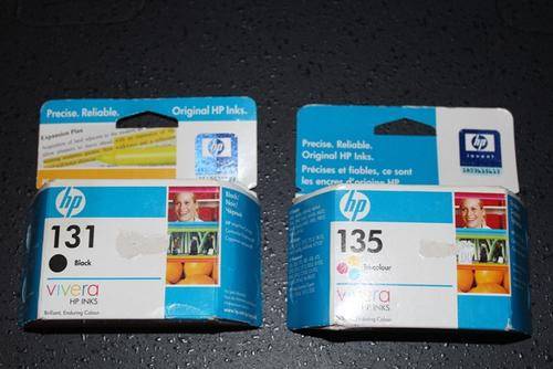 HP 135 AND 131 INK CARTRIDGES BLACK AND COLOUR