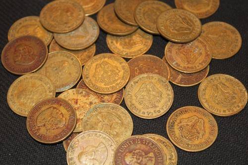 Coins 1/2 cent collection from 1960's South African