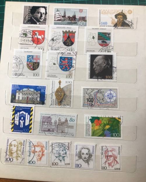 Germany 1990 - 1999 used stamps in A5 album (150+ stamps)