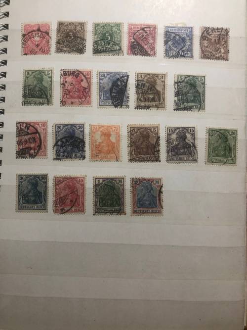German Empire used stamps in small album (200+ stamps)