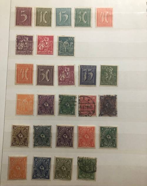 German Empire used stamps in small album (200+ stamps)
