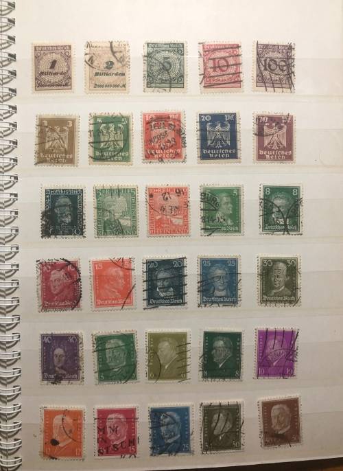 German Empire used stamps in small album (200+ stamps)