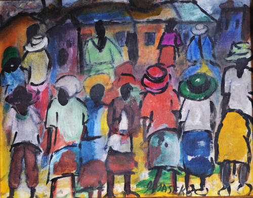Joe Maseko - Large Oils on board 48 x 60 cm - Investment Art