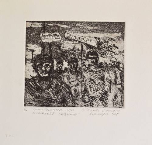 Michael Chibogo Khumalo - S.A. Artist -  Etching.