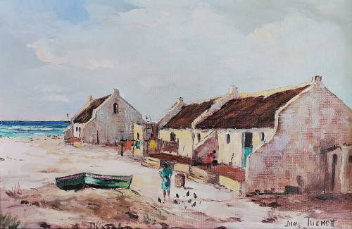 June Tuckett - Arniston 1974 - Cape Landscape oils - Magnificent art! Bid now!