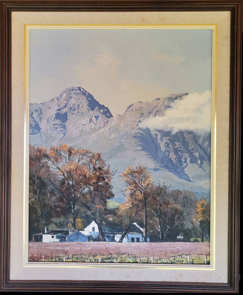 Ted Hoefsloot (1930 - 2013) `Vineyard Franschhoek` - Large - Investment Art - Bid now!!!