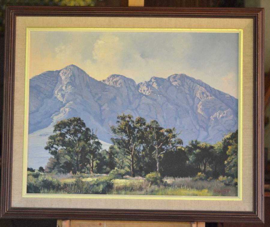 Original oils Ted Hoefsloot 1930-2013 - Mountain Scene near Wellington